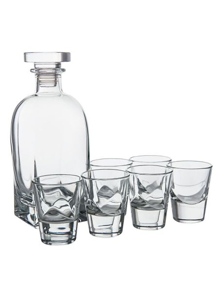 VIDIVI SET BOTTIGLIA + 6 BICCHIERI LIQUORE - RIALTO