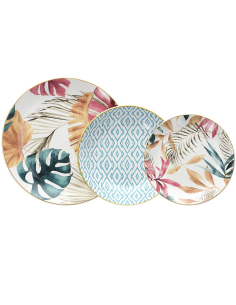 TOGNANA SERVIZIO PIATTI 18 PEZZI - MADISON TROPICAL ROSE