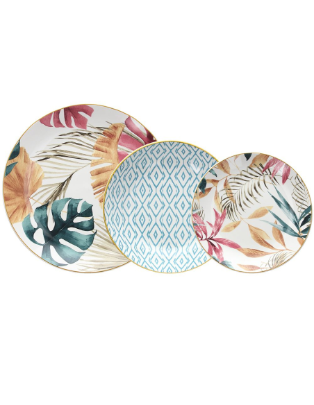TOGNANA SERVIZIO PIATTI 18 PEZZI - MADISON TROPICAL ROSE