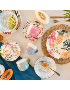 TOGNANA SERVIZIO PIATTI 18 PEZZI - MADISON TROPICAL ROSE 2