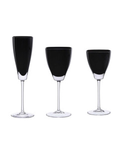 ROGASKA SERVIZIO DI CALICI IN CRISTALLO 18 PEZZI - EDO NERO