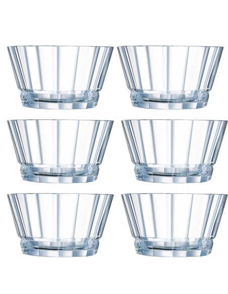 CRYSTAL D'ARQUES SET 6 COPPETTE Ø 12 CM IN CRISTALLO - MACASSAR