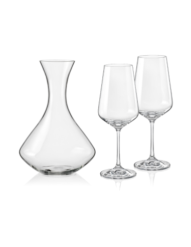 CRYSTALEX SET 2 CALICI VINO CON DECANTER - SANDRA