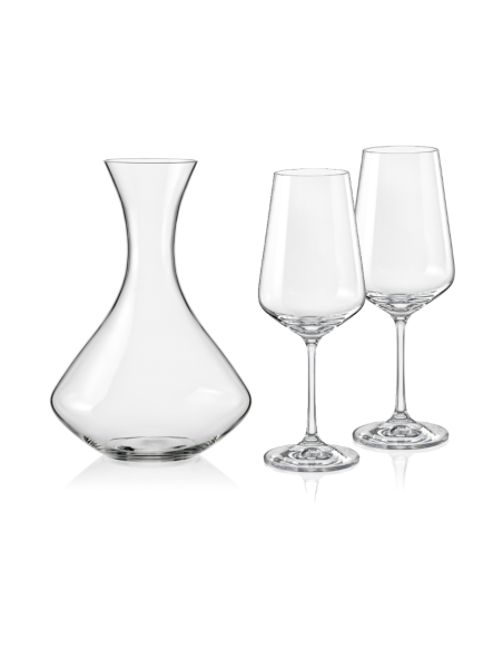 CRYSTALEX SET 2 CALICI VINO CON DECANTER - SANDRA