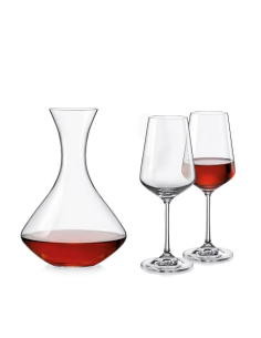 CRYSTALEX SET 2 CALICI VINO CON DECANTER - SANDRA 2