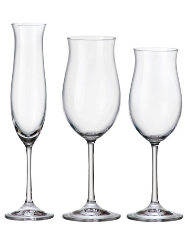 BOHEMIA SERVIZIO CALICI IN CRISTALLO 36 PEZZI -...