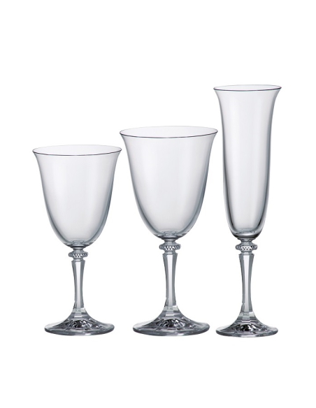 BOHEMIA SERVIZIO CALICI IN CRISTALLO 36 PEZZI - KLEOPATRA