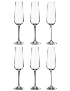 BOHEMIA SET 6 CALICI FLUTE IN CRISTALLO 220 ML - ARDEA