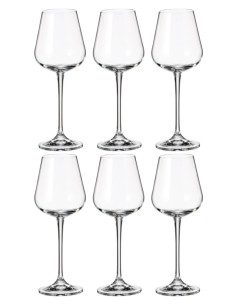 BOHEMIA SET 6 CALICI VINO IN CRISTALLO 260 ML - AMUNDESEN