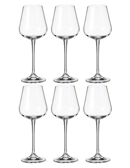 BOHEMIA SET 6 CALICI VINO IN CRISTALLO 260 ML - AMUNDESEN