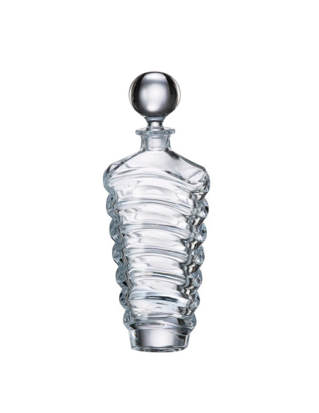 BOHEMIA SET 1 BOTTIGLIA E 6 BICCHIERI WHISKY IN CRISTALLO - WAVE