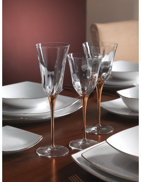 WEISSESTAL SERVIZIO CALICI 36 PEZZI 12kt - TULI OPTIC GOLD ROSE