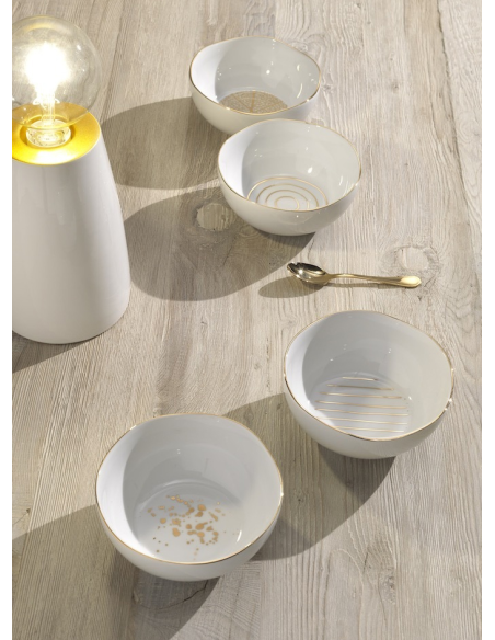 WEISSESTAL SET 6 COPPETTE 15 CM - ONIX WHITE GOLD DOTS