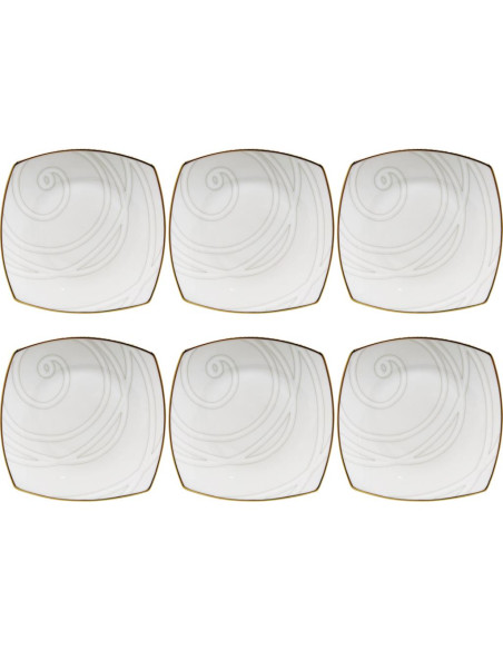 WEISSESTAL SET 6 PIATTI DOLCE Ø 16 CM - LIBERTY GOLD