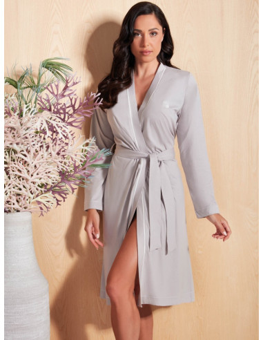 Noidinotte - Vestaglia Donna Jersey Invernale Articolo Essential. - 44 Grigio