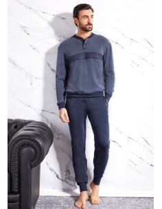 QBO PIGIAMA UOMO A SERAFINO MANICA LUNGA E PANTALONE LUNGO