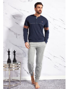 QBO PIGIAMA UOMO A SERAFINO MANICA LUNGA E PANTALONE LUNGO