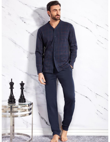 QBO PIGIAMA UOMO APERTO MANICA LUNGA E...