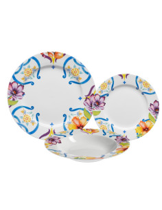 MOPITA SERVIZIO PIATTI 18 PEZZI - MAIOLICA FLOREALE