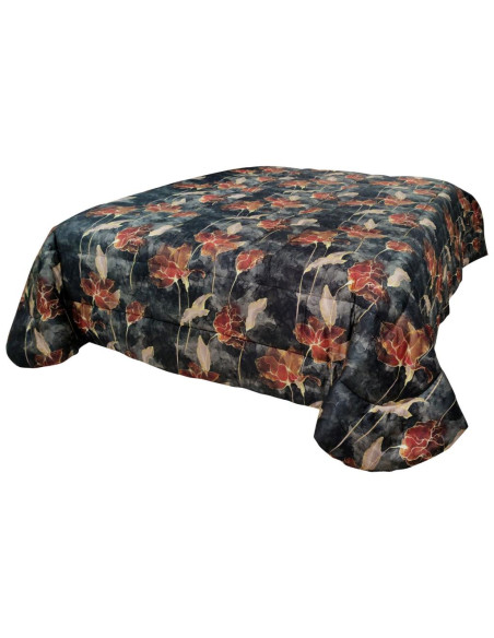 MIRABELLO TRAPUNTA MATRIMONIALE IN RASO SATEEN - GOLDEN FLOWERS