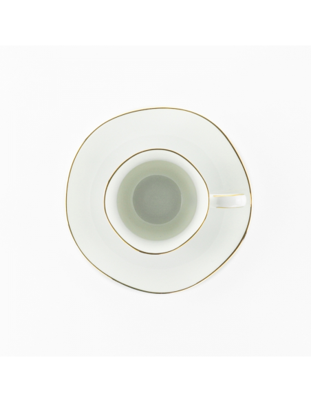 WEISSESTAL SET 6 TAZZE CAFFE CON PIATTINO - ONIX WHITE GOLD LINE