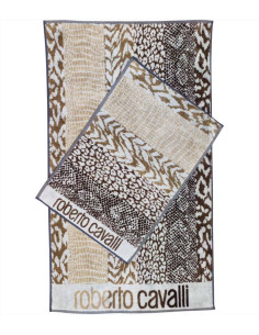 ROBERTO CAVALLI SET 2 ASCIUGAMANI IN SPUGNA DI COTONE...