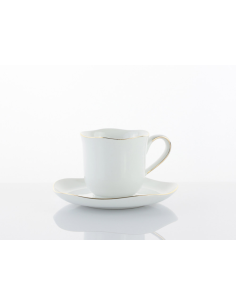 WEISSESTAL SET 6 TAZZE THE CON PIATTINO - ONIX WHITE GOLD