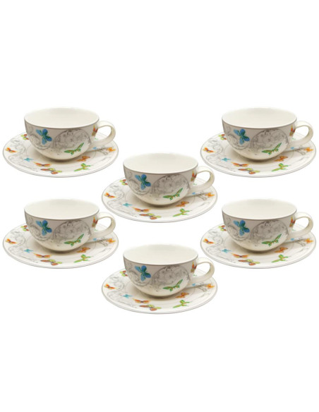 WEISSESTAL SET 6 TAZZE THE CON PIATTINO - PAPILLON