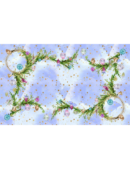 DIGITAL LAB TOVAGLIA NATALIZIA IN PANAMA DI COTONE - DECORI