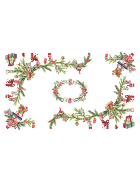 DIGITAL LAB TOVAGLIA NATALIZIA IN PANAMA DI COTONE - AGHI DI PINO