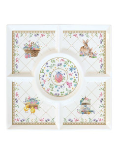 EASY LIFE ANTIPASTIERA A SCOMPARTI 25 X 25 CM - SPRING BLOOM