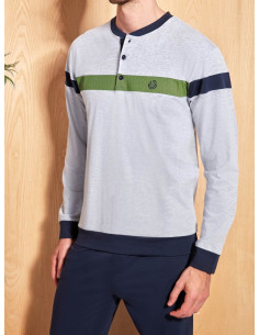 QBO PIGIAMA UOMO SERAFINO MANICA LUNGA E PANTALONE LUNGO