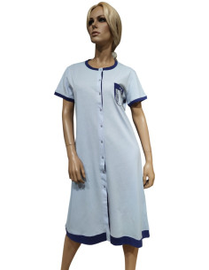 MANAM CAMICIA DA NOTTE DONNA APERTA MEZZA MANICA IN COTONE