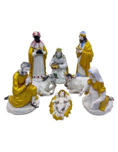 SBORDONE NATIVITA' IN PORCELLANA BIANCA DECORATA A MANO