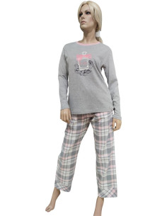 MARYHOME PIGIAMA DONNA GIROGOLA MANICA LUNGA E PANTALONE...