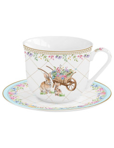 EASY LIFE TAZZA COLAZIONE CON PIATTINO 37 CL - SPRING BLOOM