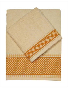 CA' D'ORO SET 2 ASCIUGAMANI IN SPUGNA DI COTONE - GOLF