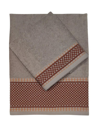 CA' D'ORO SET 2 ASCIUGAMANI IN SPUGNA DI COTONE...