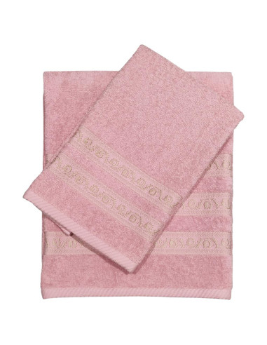 CA' D'ORO SET 2 ASCIUGAMANI IN SPUGNA DI COTONE...