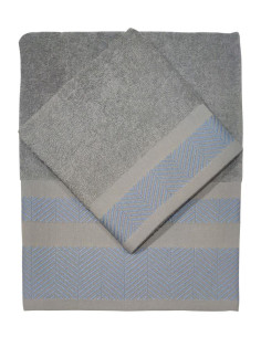 CA' D'ORO SET 2 ASCIUGAMANI IN SPUGNA DI COTONE - MANHATTAN 2