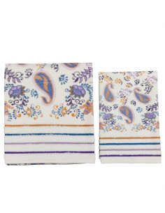 CA' D'ORO SET 2 ASCIUGAMANI IN SPUGNA DI COTONE - INDIEN