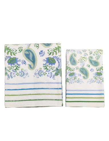 CA' D'ORO SET 2 ASCIUGAMANI IN SPUGNA DI COTONE...