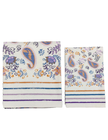 CA' D'ORO SET 2 ASCIUGAMANI IN SPUGNA DI COTONE...