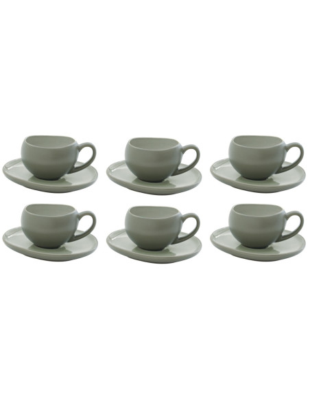 EASY LIFE SET 6 TAZZE CAFFÈ 90 ML CON PIATTINO - ORGANICA