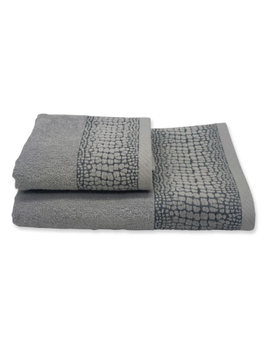 CA' D'ORO SET 2 ASCIUGAMANI IN SPUGNA - ROCK