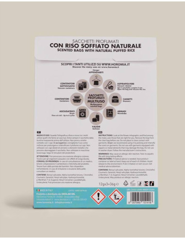 HOROMIA SET 3 SACCHETTI PROFUMATI MULTIUSO -...