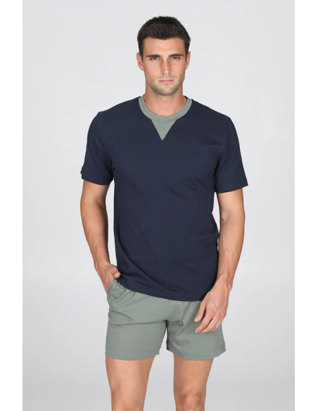 JULIPET PIGIAMA UOMO GIROCOLLO MANICA CORTA E PANTALONE CORTO - SIENA