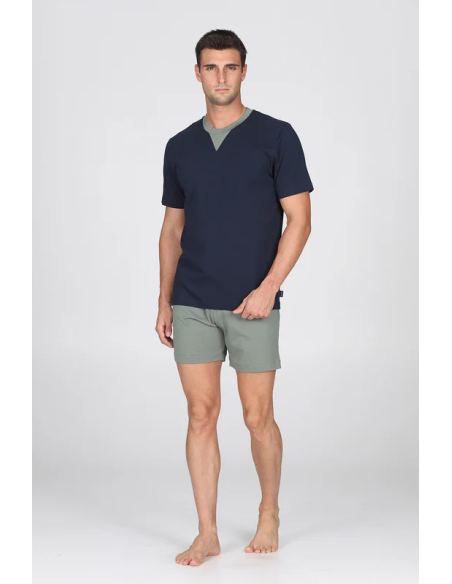 JULIPET PIGIAMA UOMO GIROCOLLO MANICA CORTA E PANTALONE CORTO - SIENA