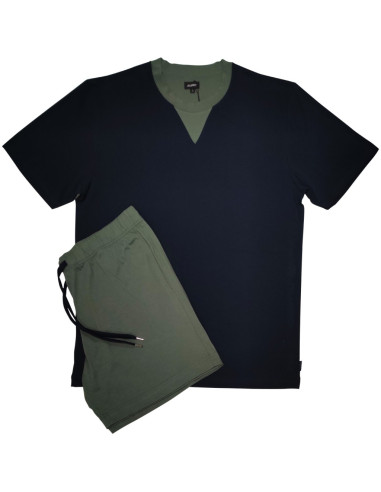 JULIPET PIGIAMA UOMO GIROCOLLO MANICA CORTA E...