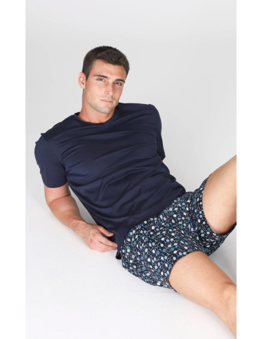 JULIPET PIGIAMA UOMO SCOLLO V MANICA CORTA E...